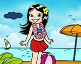 Niña en la playa