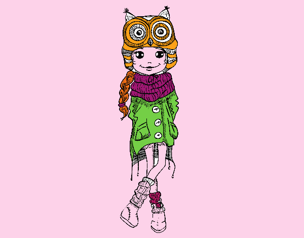 Niña moda de invierno