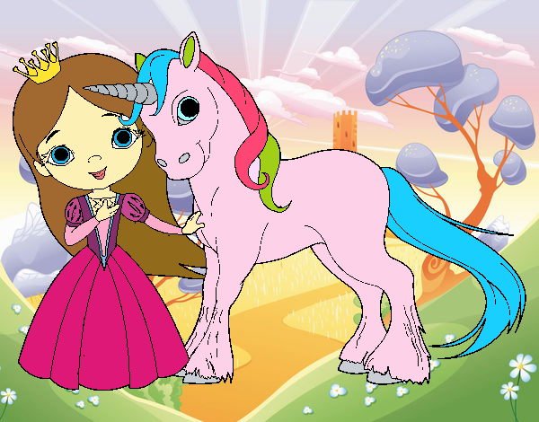 Princesa y unicornio