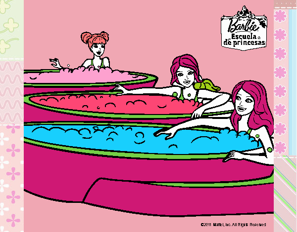 Barbie y sus amigas en el jacuzzi