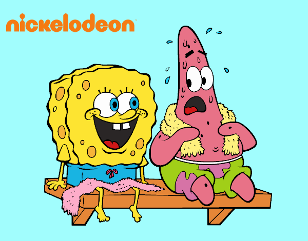 Bob Esponja y Patricio en bañador