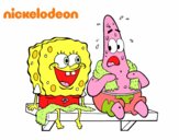 Bob Esponja y Patricio en bañador