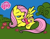 Fluttershy con un conejito