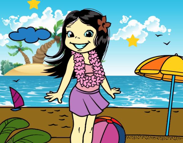 Niña en la playa