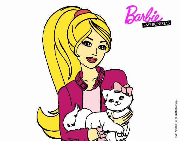 Barbie con su linda gatita