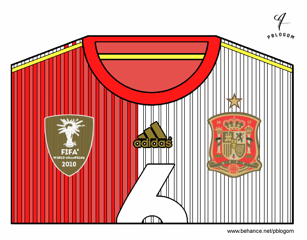 Camiseta del mundial de fútbol 2014 de España