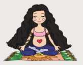 Embarazada practicando yoga