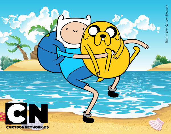 Finn y Jake abrazados