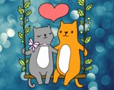 Gatitos enamorados