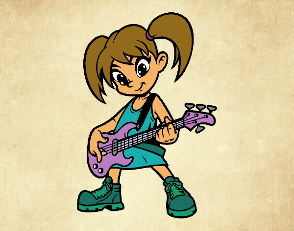 Niña con guitarra eléctrica