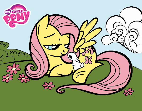 Fluttershy con un conejito