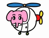 Helióptero con elefante