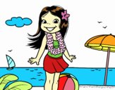 Niña en la playa