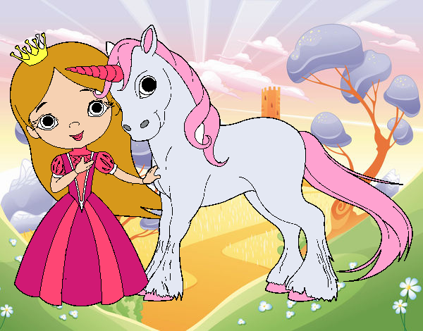 Princesa y unicornio