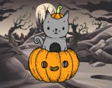 Un gatito de Halloween