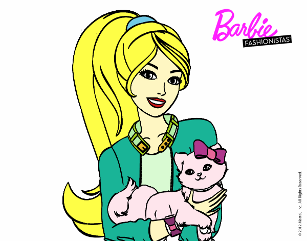 Barbie con su linda gatita