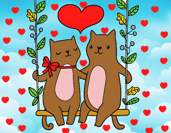 Gatitos enamorados