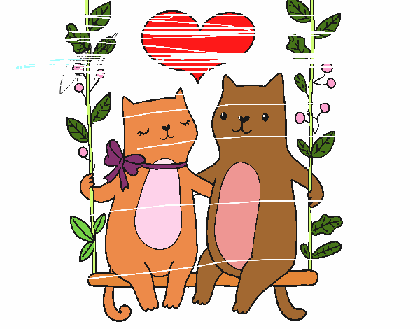 Gatitos enamorados