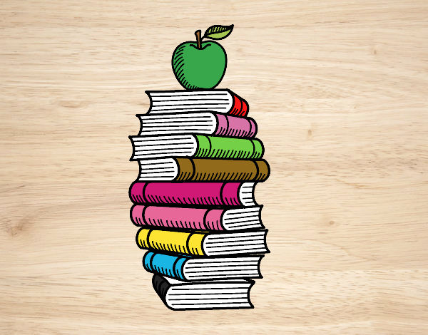 libro y manzana