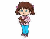 Niña con oso de peluche