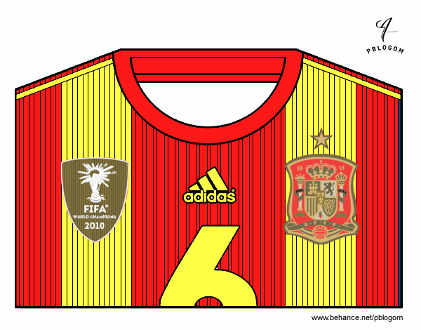 Camiseta del mundial de fútbol 2014 de España