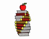 Libros y manzana