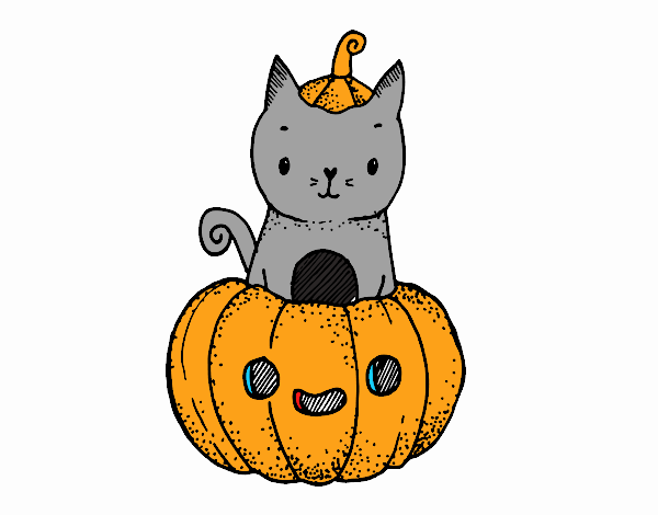 Un gatito de Halloween