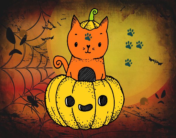 Un gatito de Halloween