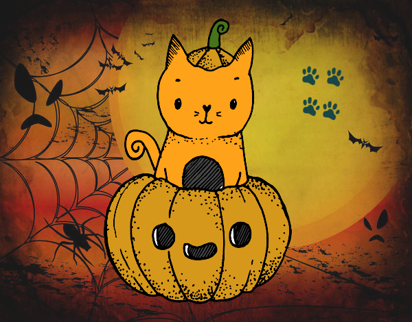 Un gatito de Halloween