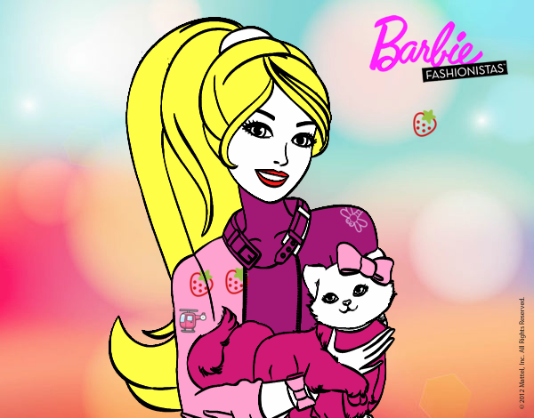 Barbie con su linda gatita