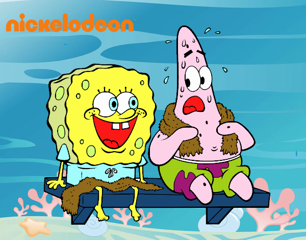 Bob Esponja y Patricio en bañador