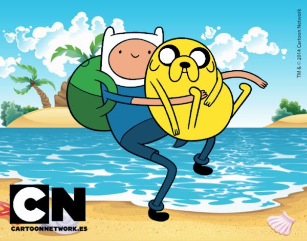 Finn y Jake abrazados