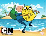 Finn y Jake abrazados