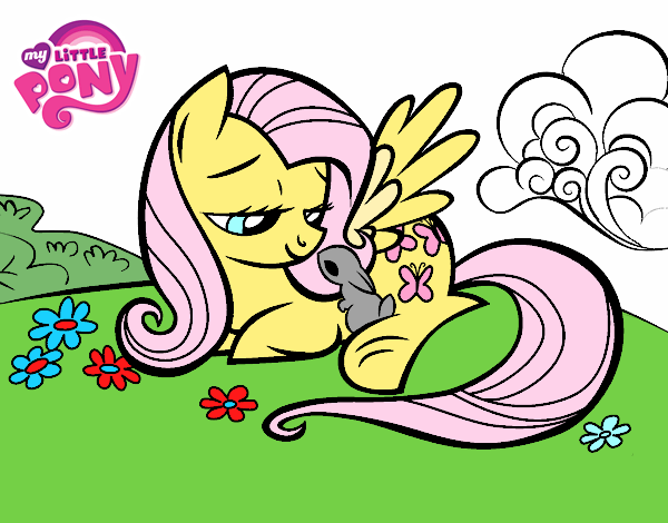 Fluttershy con un conejito