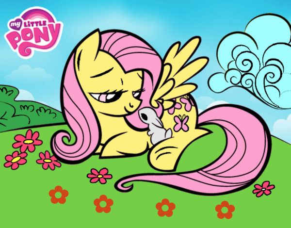 Fluttershy con un conejito