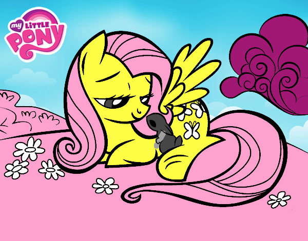 Fluttershy con un conejito