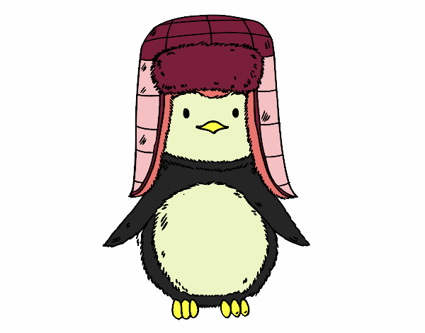 Pingüino con gorro