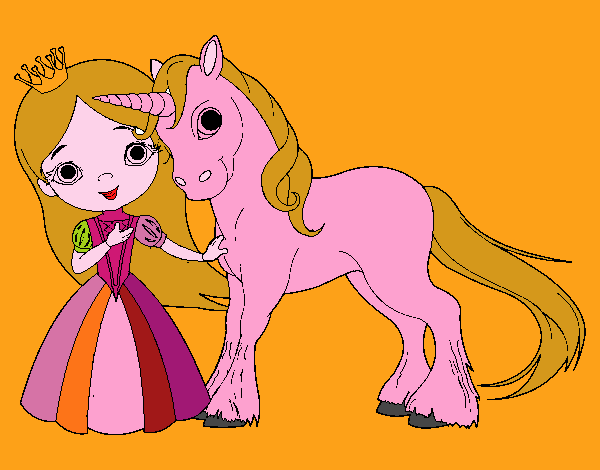 Princesa y unicornio