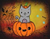 Un gatito de Halloween