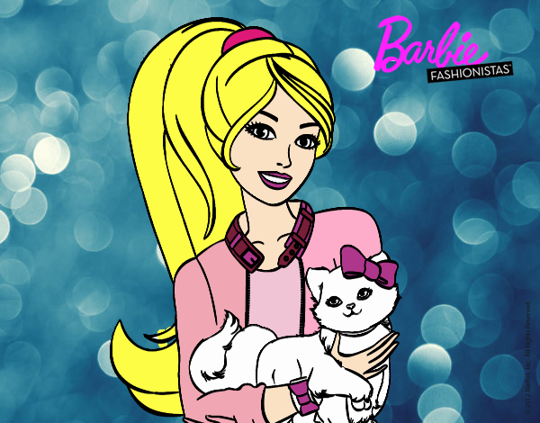 Barbie con su linda gatita