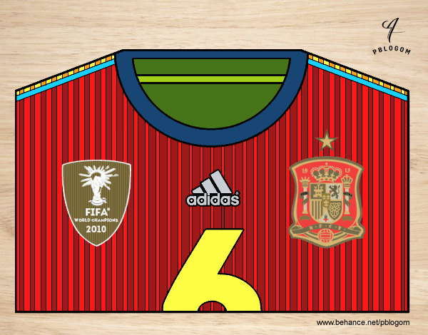 Camiseta del mundial de fútbol 2014 de España