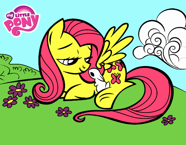 Fluttershy con un conejito