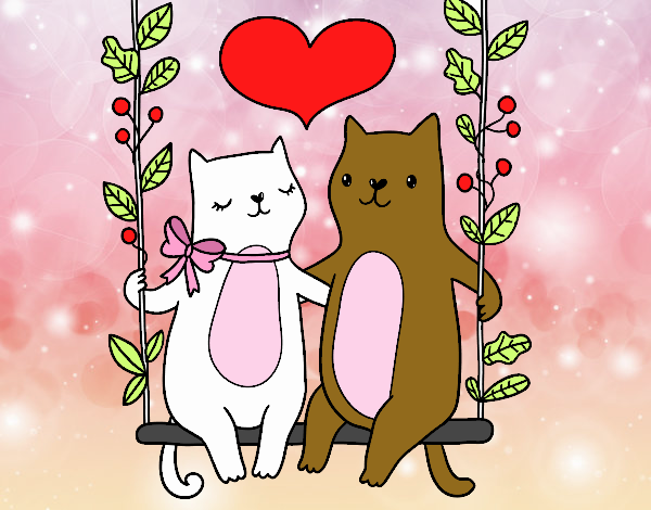 Gatitos enamorados