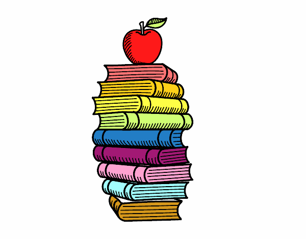 Libros y manzana