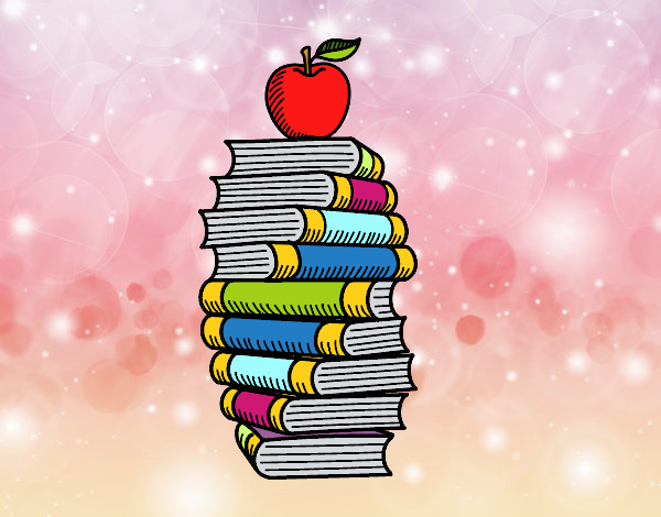 Libros y manzana