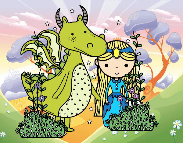 Dragón y princesa