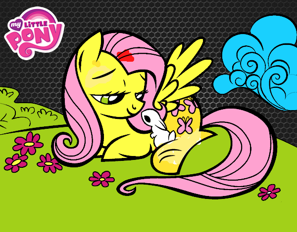 Fluttershy con un conejito