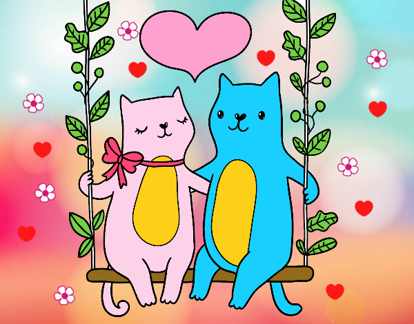 Gatitos enamorados