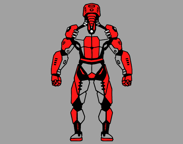 Robot luchador de espaldas