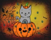 Un gatito de Halloween